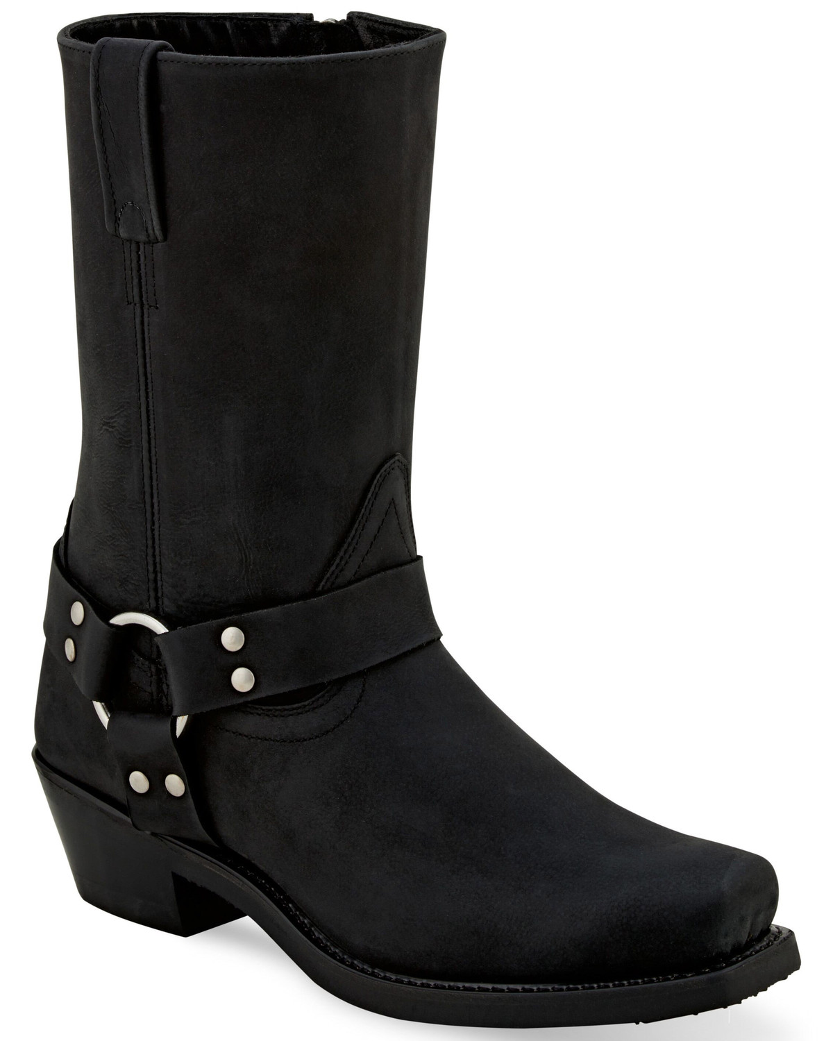 womens black leather moto boots