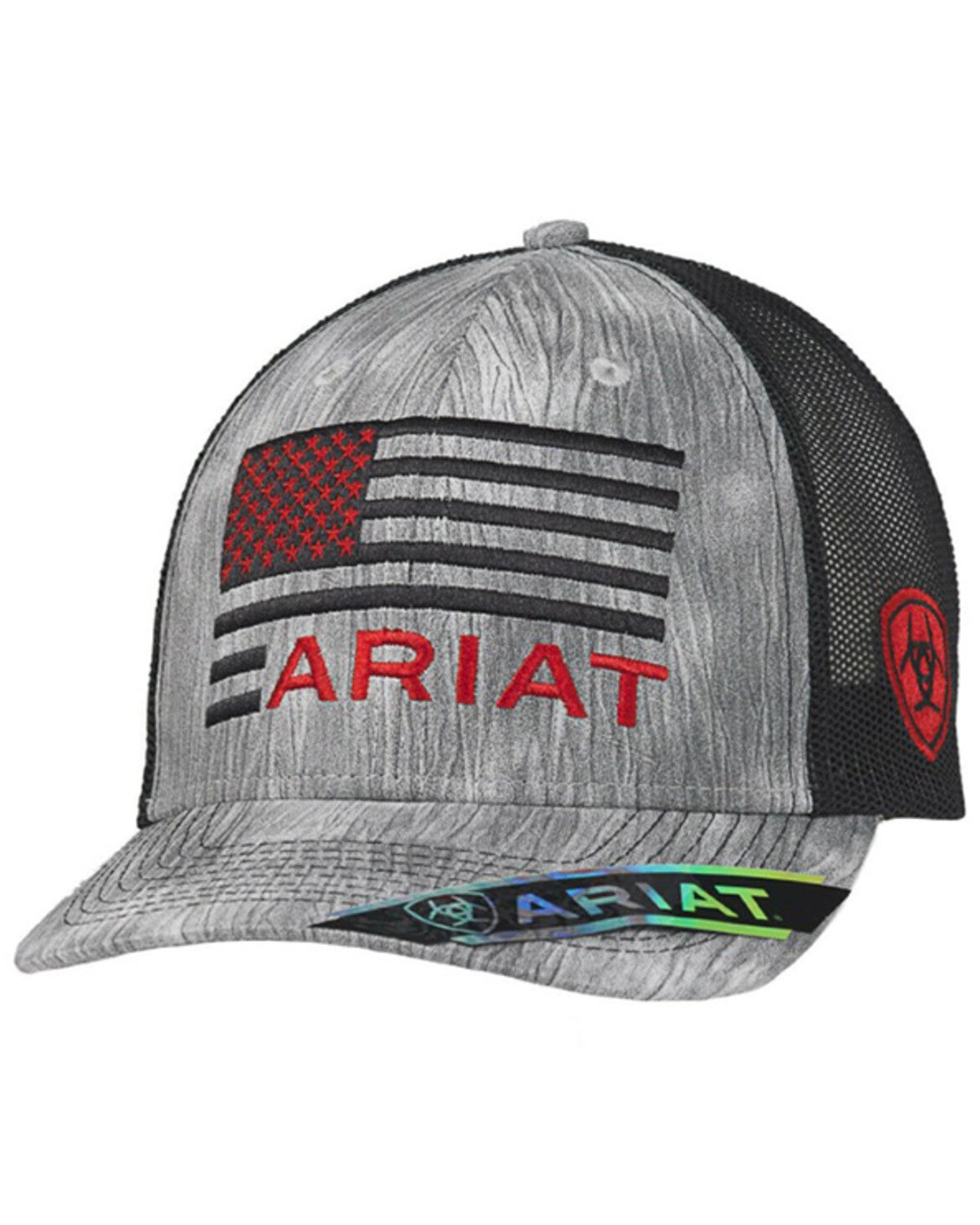 Ariat Men's Grey Flag Shield Logo Mesh 