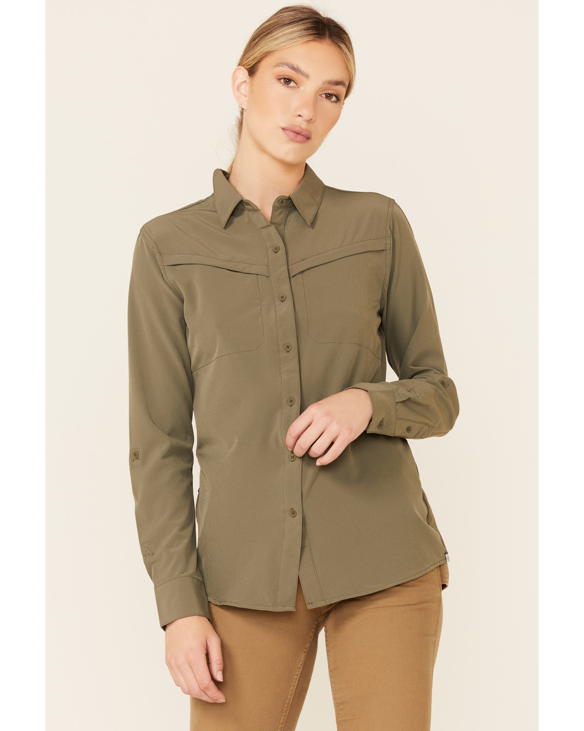 wrangler olive green shirt