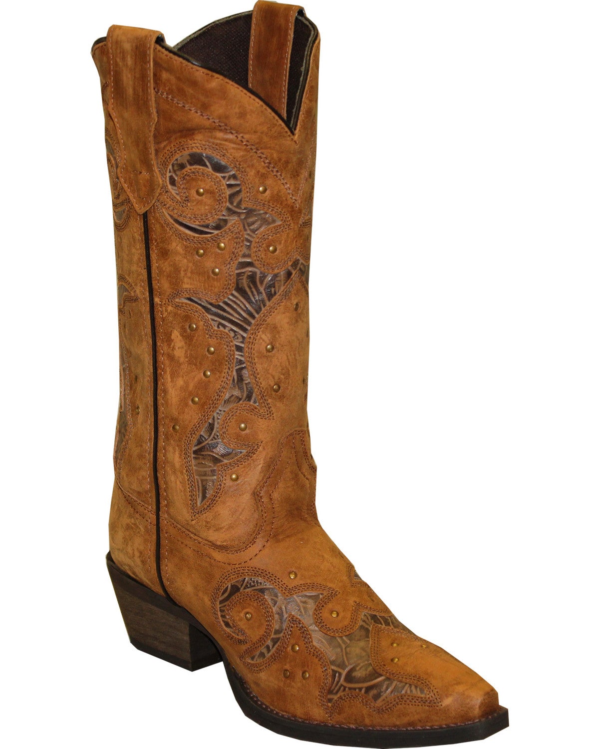 Rawhide by Abilene Women's Cutout and Nailheads Western Boots Snip