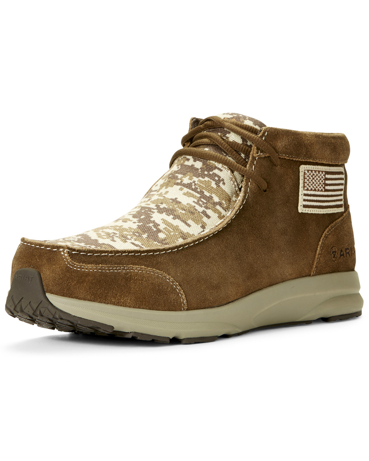 Ariat Men S Spitfire Patriot Camo Print Lace Up Boots Moc Toe