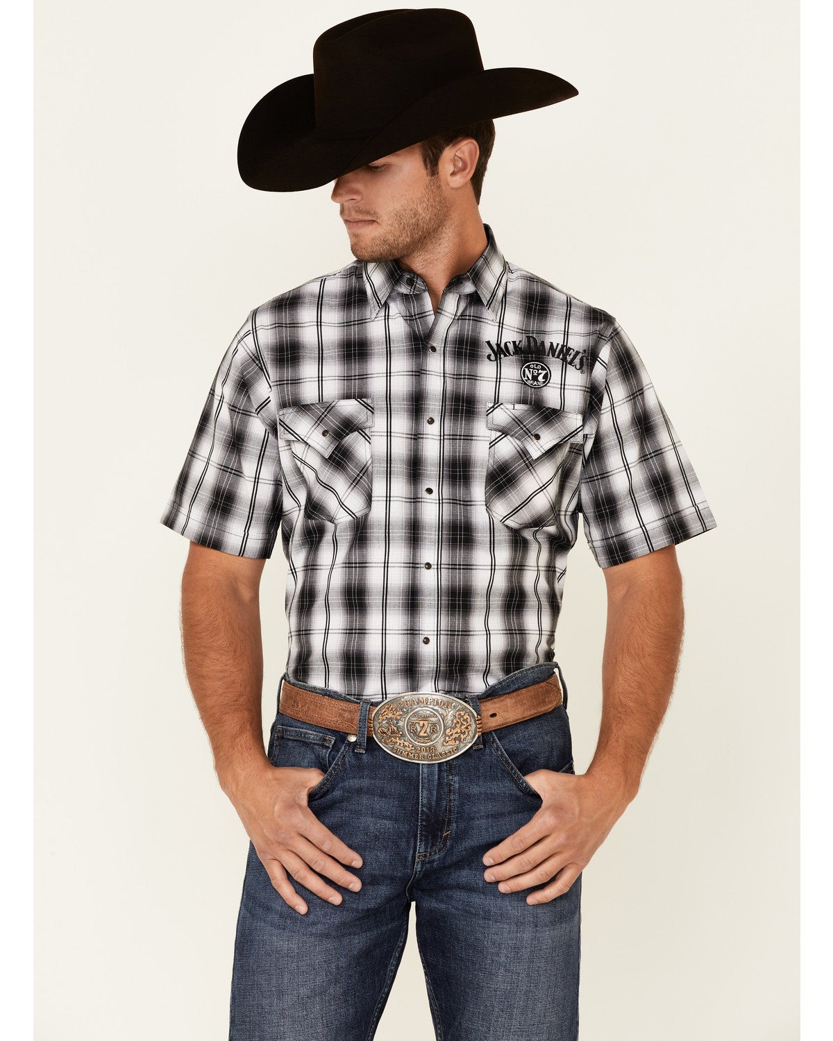 Jack Daniel's Men's Black Plaid Short 