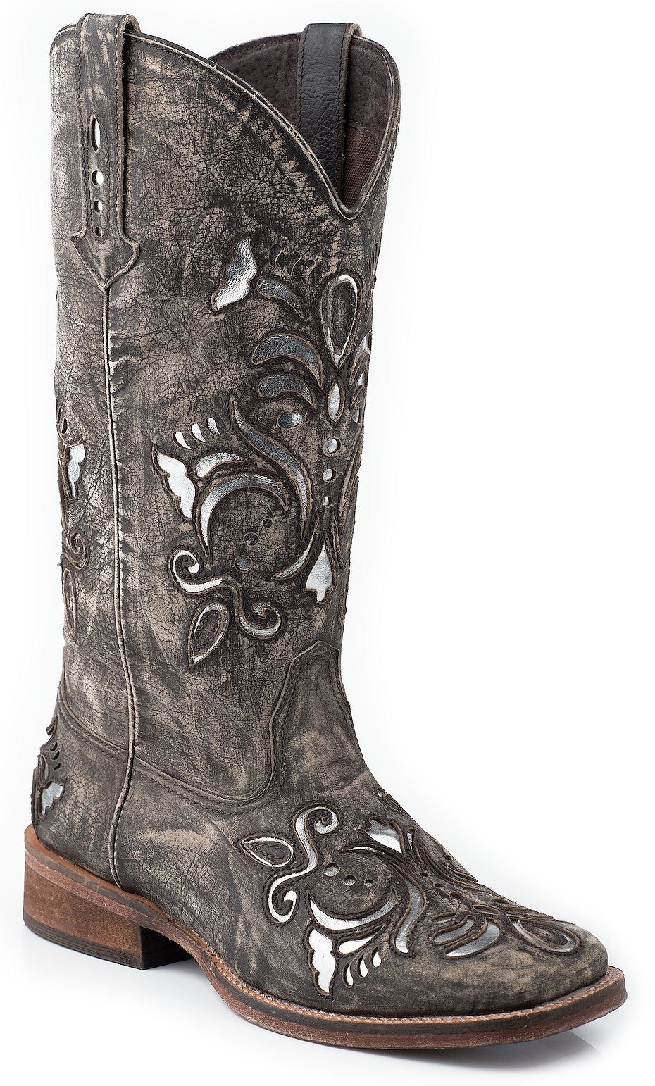 silver cowboy boots