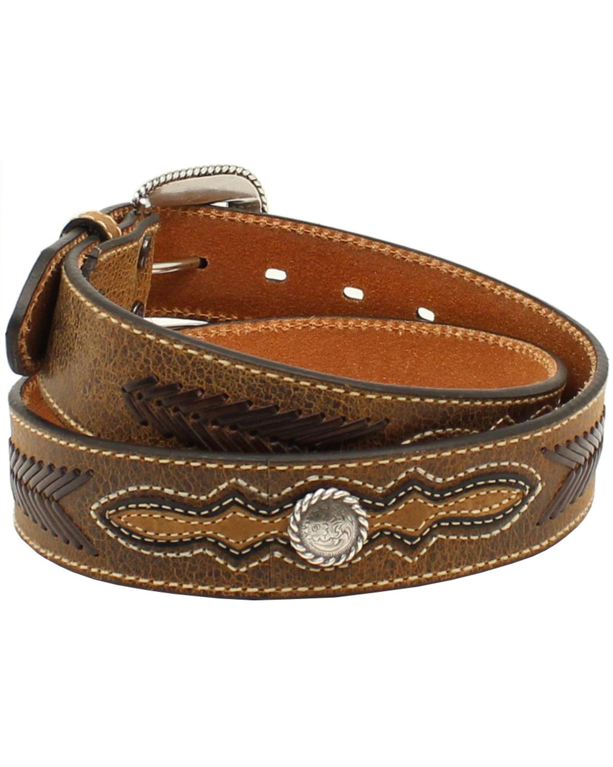 Ariat Men's Distressed Leather Lace Concho Belt Sheplers