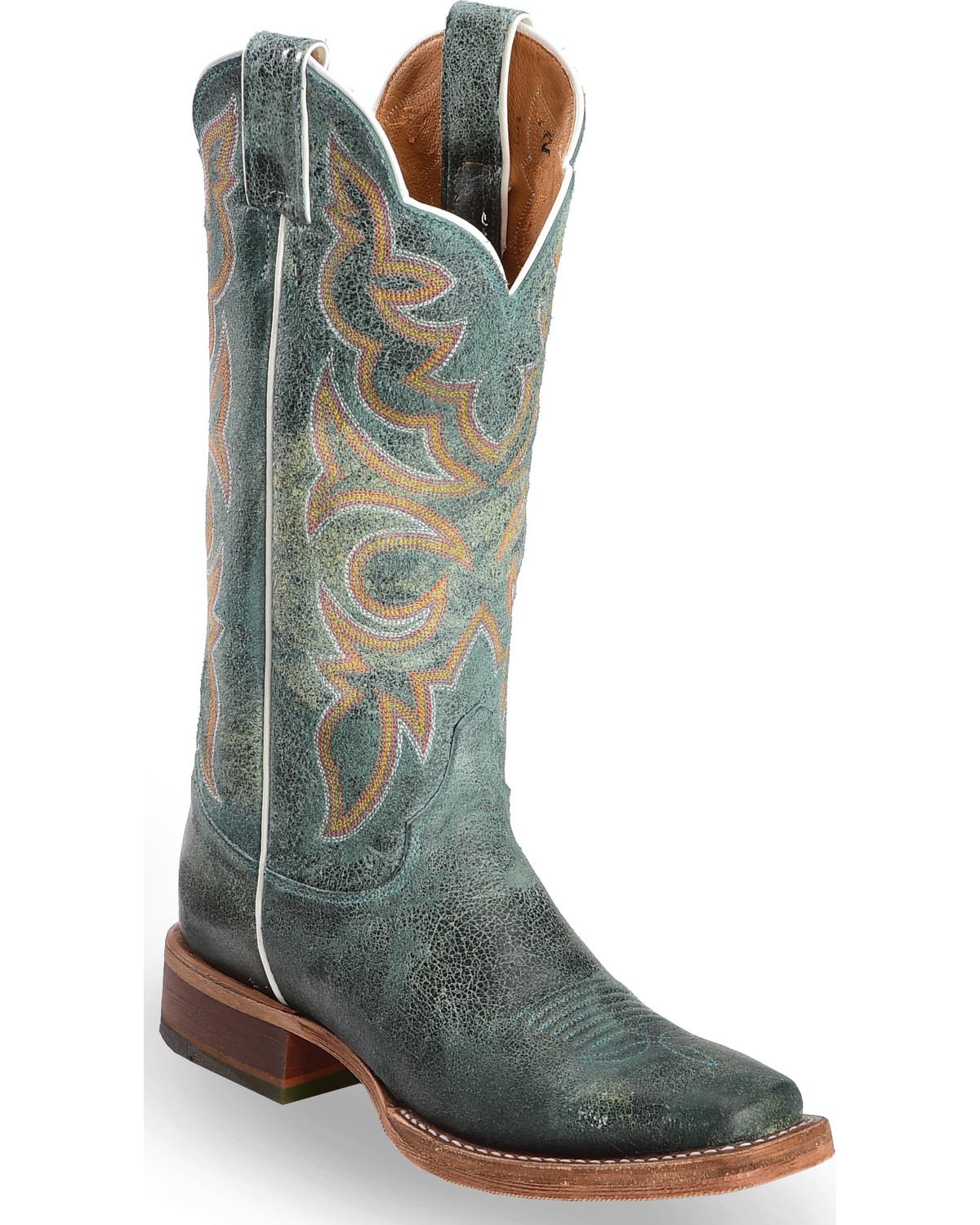justin women's turquoise boots
