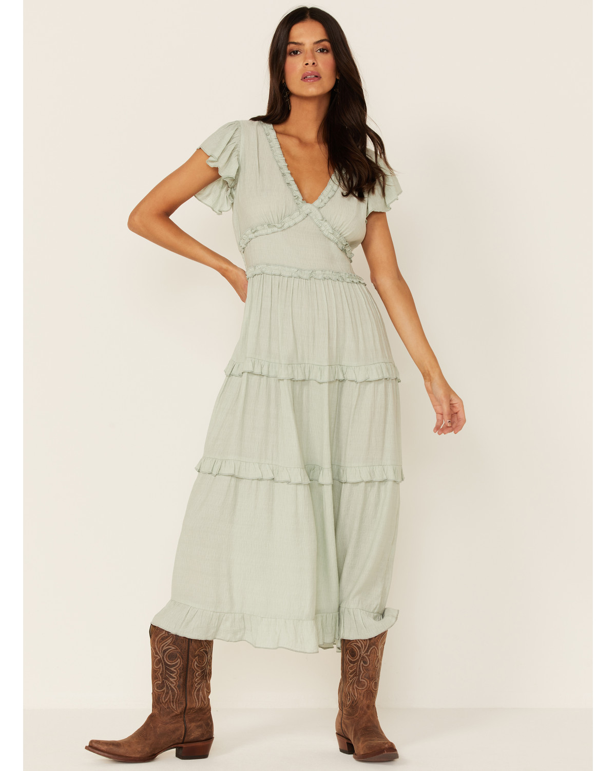Pinch Women S Ruffle Trim Midi Dress Sheplers