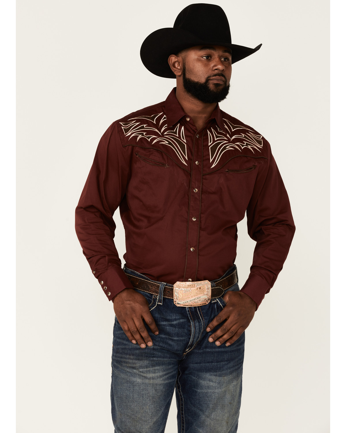 mens maroon western shirt