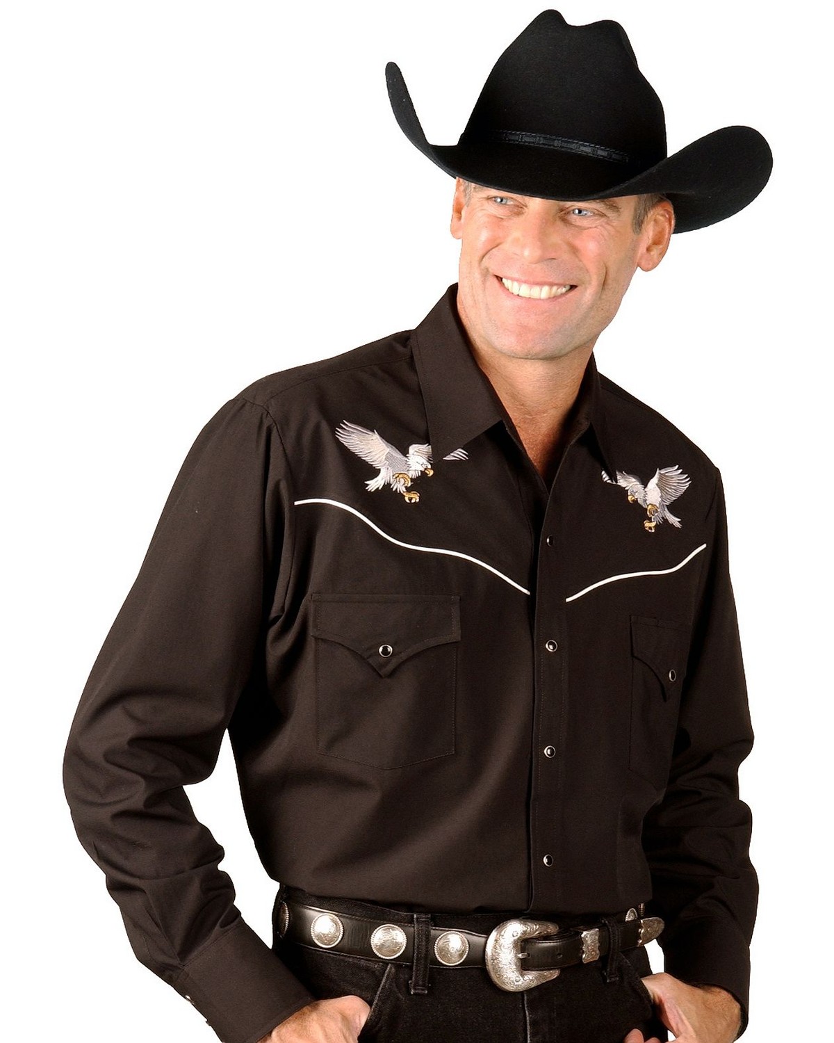 Eagle Embroidered Western Cowboy Shirt 