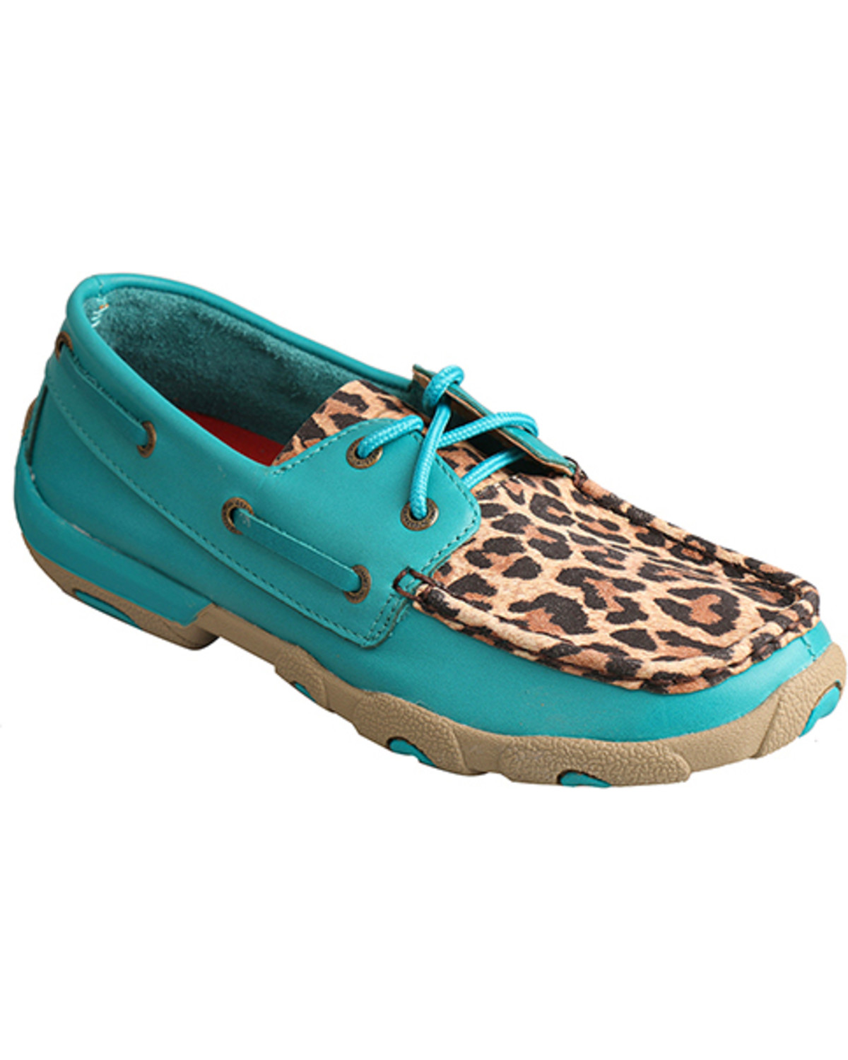 Turquoise/Leopard Driving Moccasins 