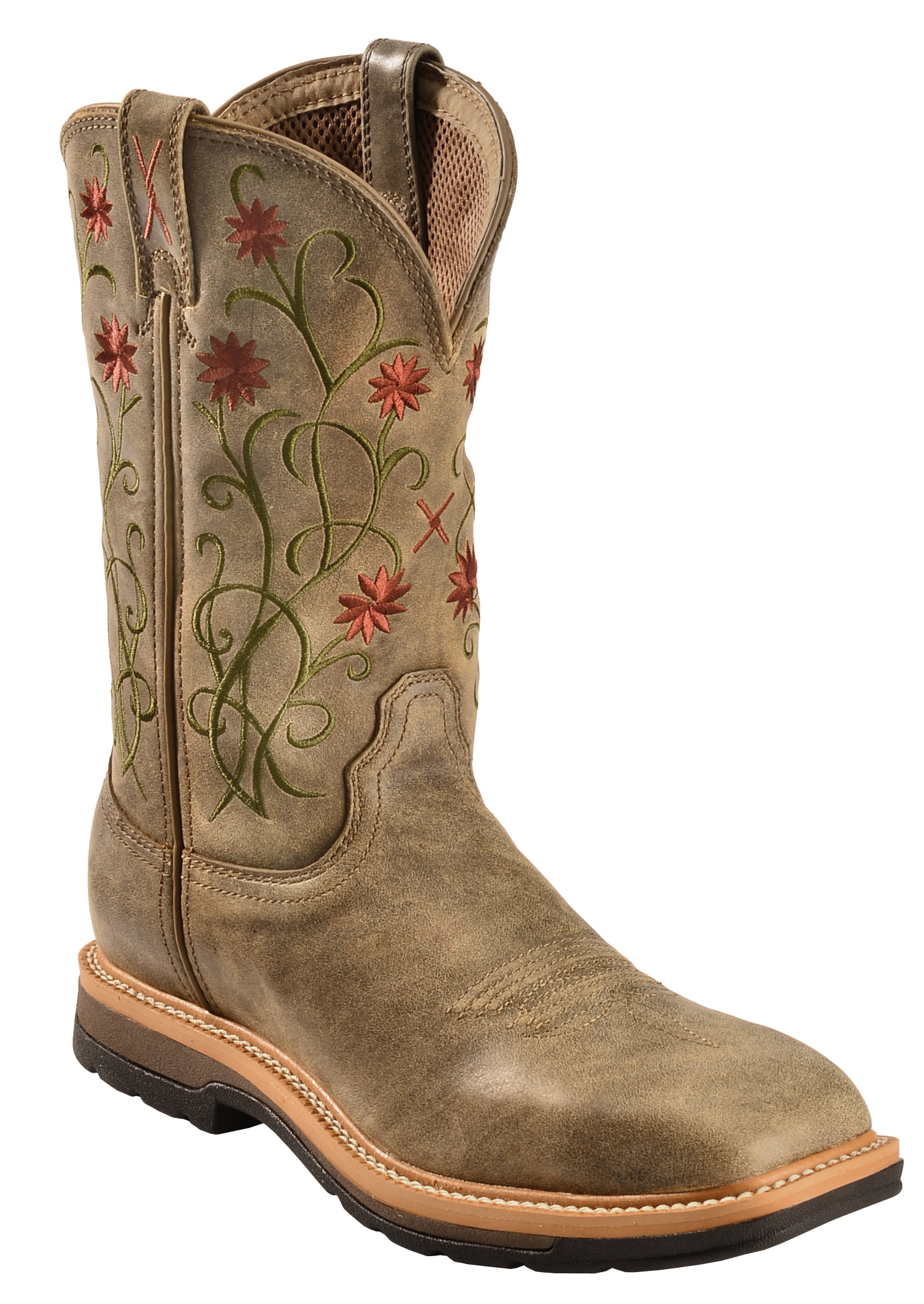 twisted x women's floral steel toe western work boots
