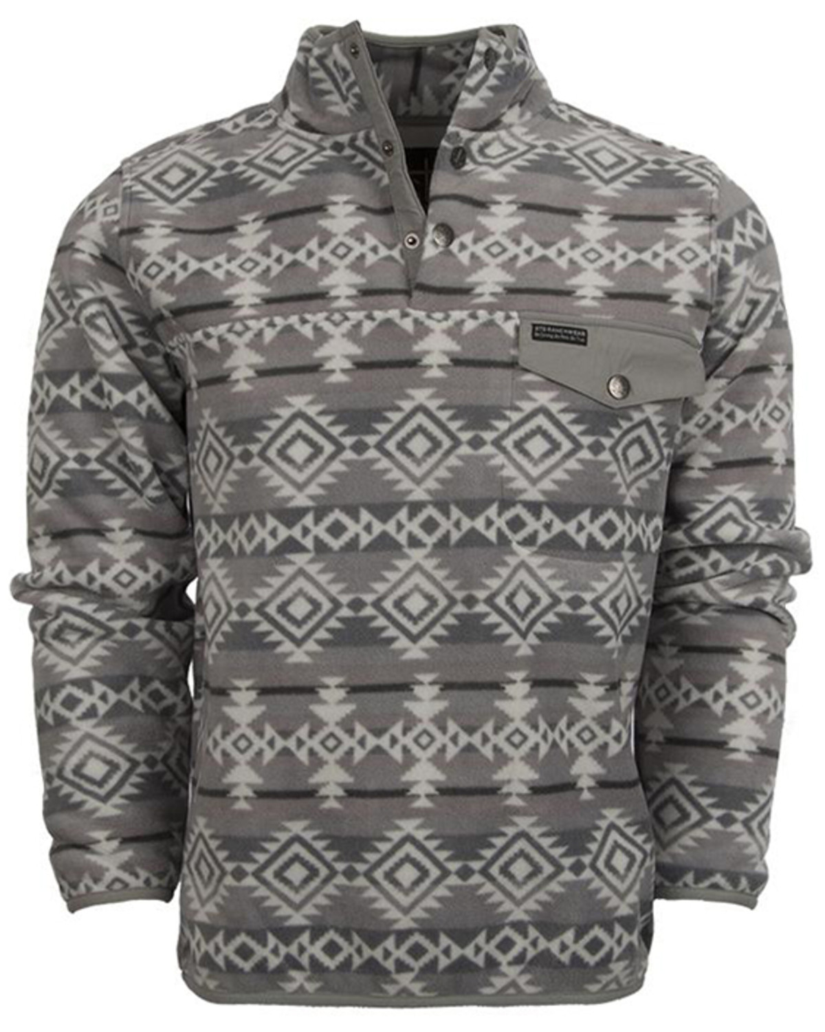Grey Unisex Aztec Fleece Sweatshirt