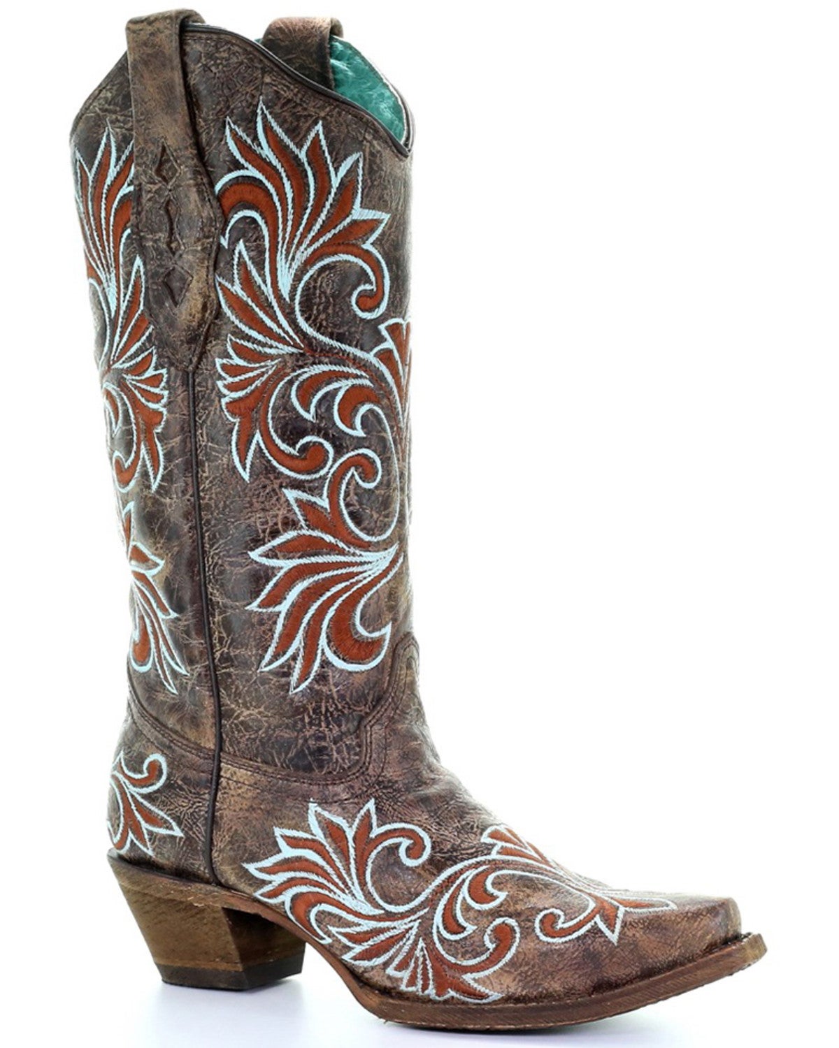 corral women's embroidered rose western boots