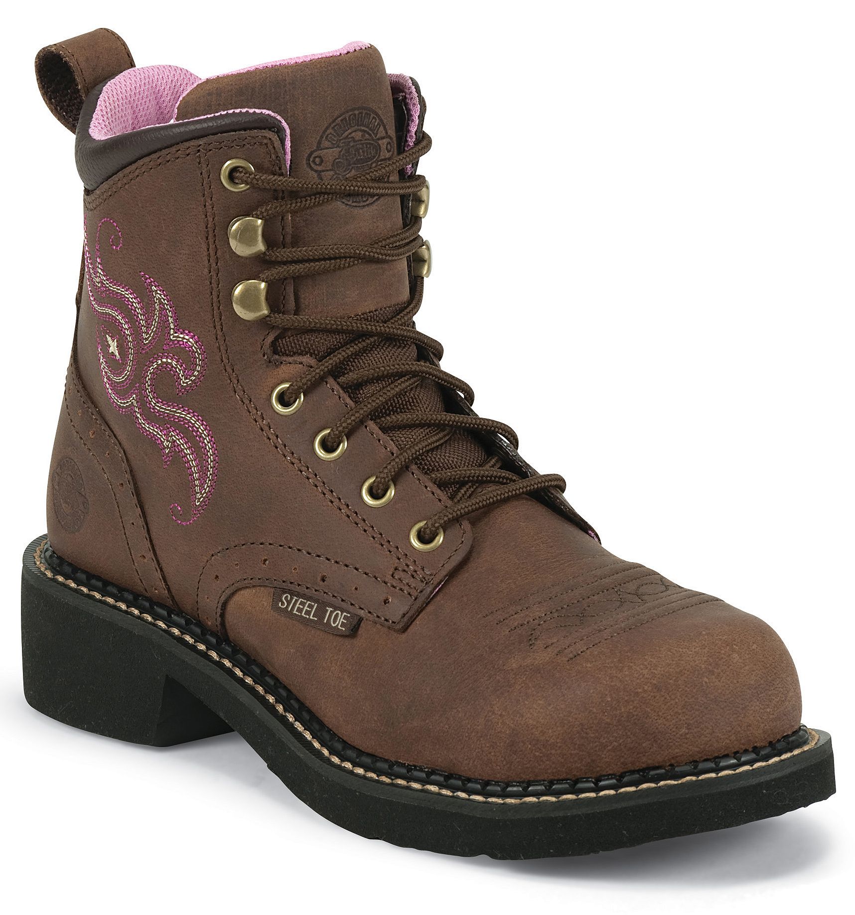 justin aged bark work boots