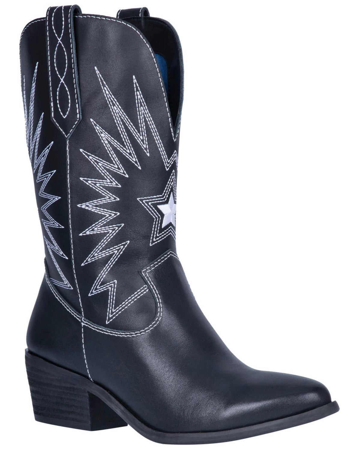 womens black round toe cowboy boots