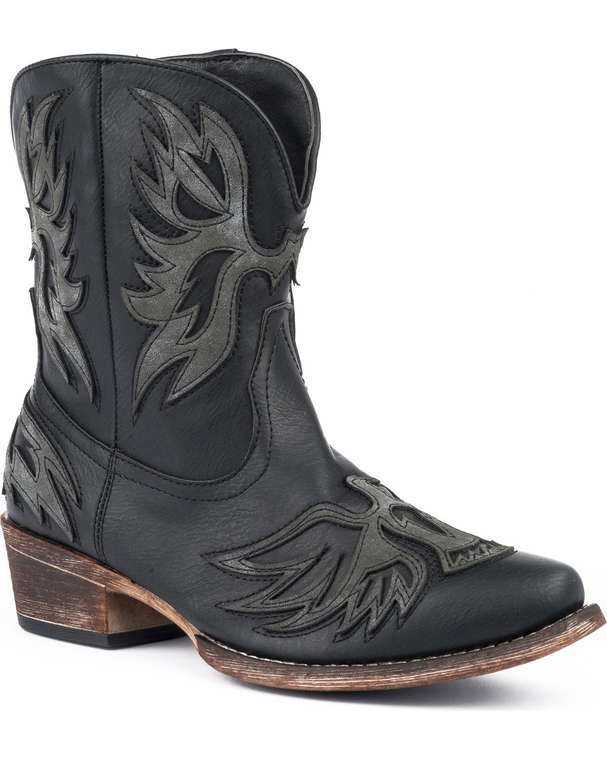 Roper Women's Amelia Eagle Overlay Short Western Boots Snip Toe