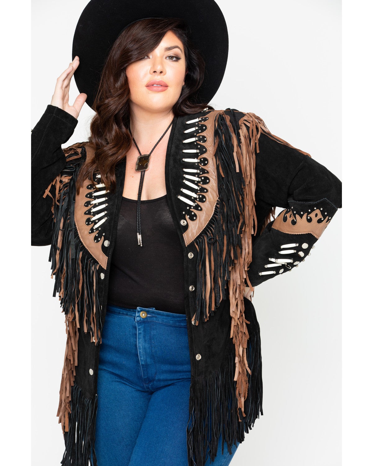 Liberty Wear Black Fringe Leather Jacket Plus Sheplers