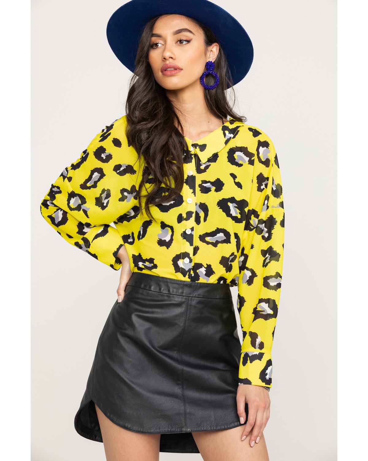 yellow leopard top
