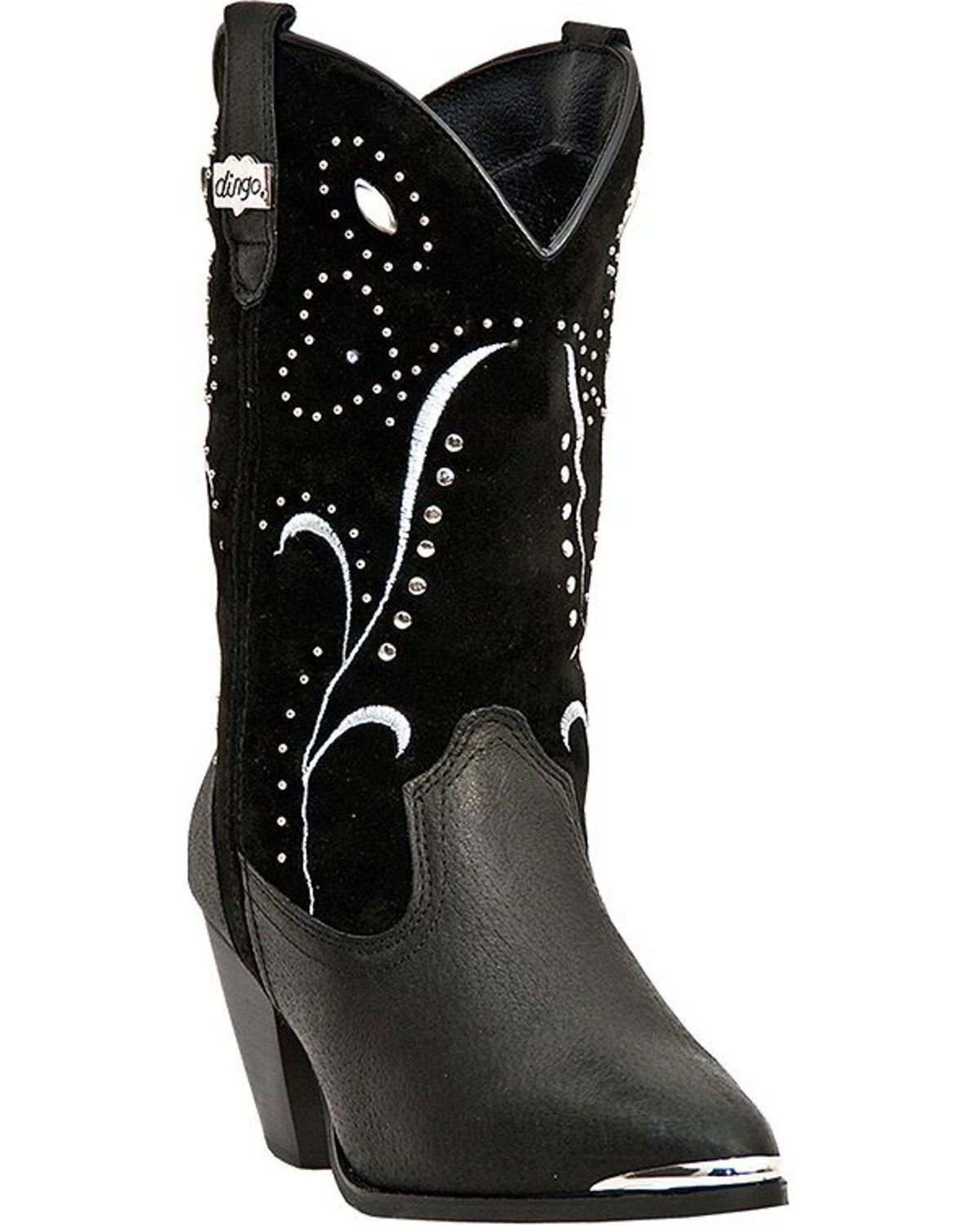 black studded cowgirl boots