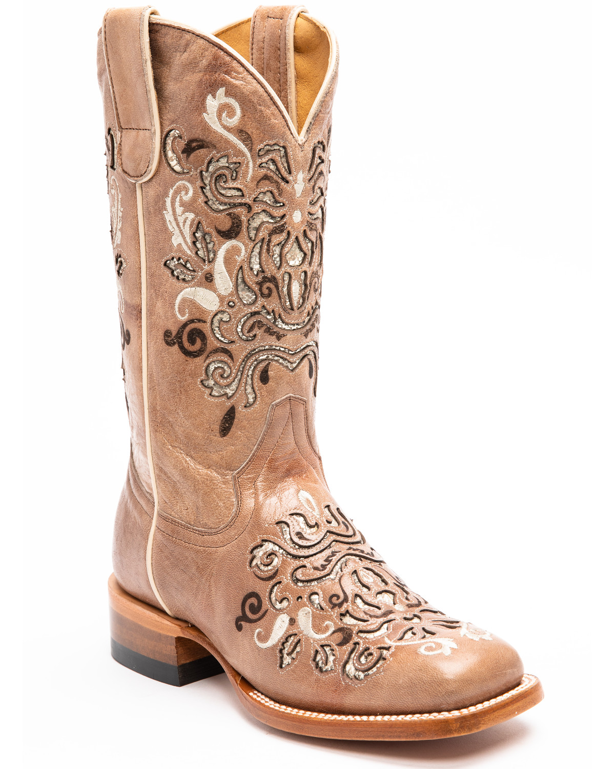 womens square toe short cowboy boots
