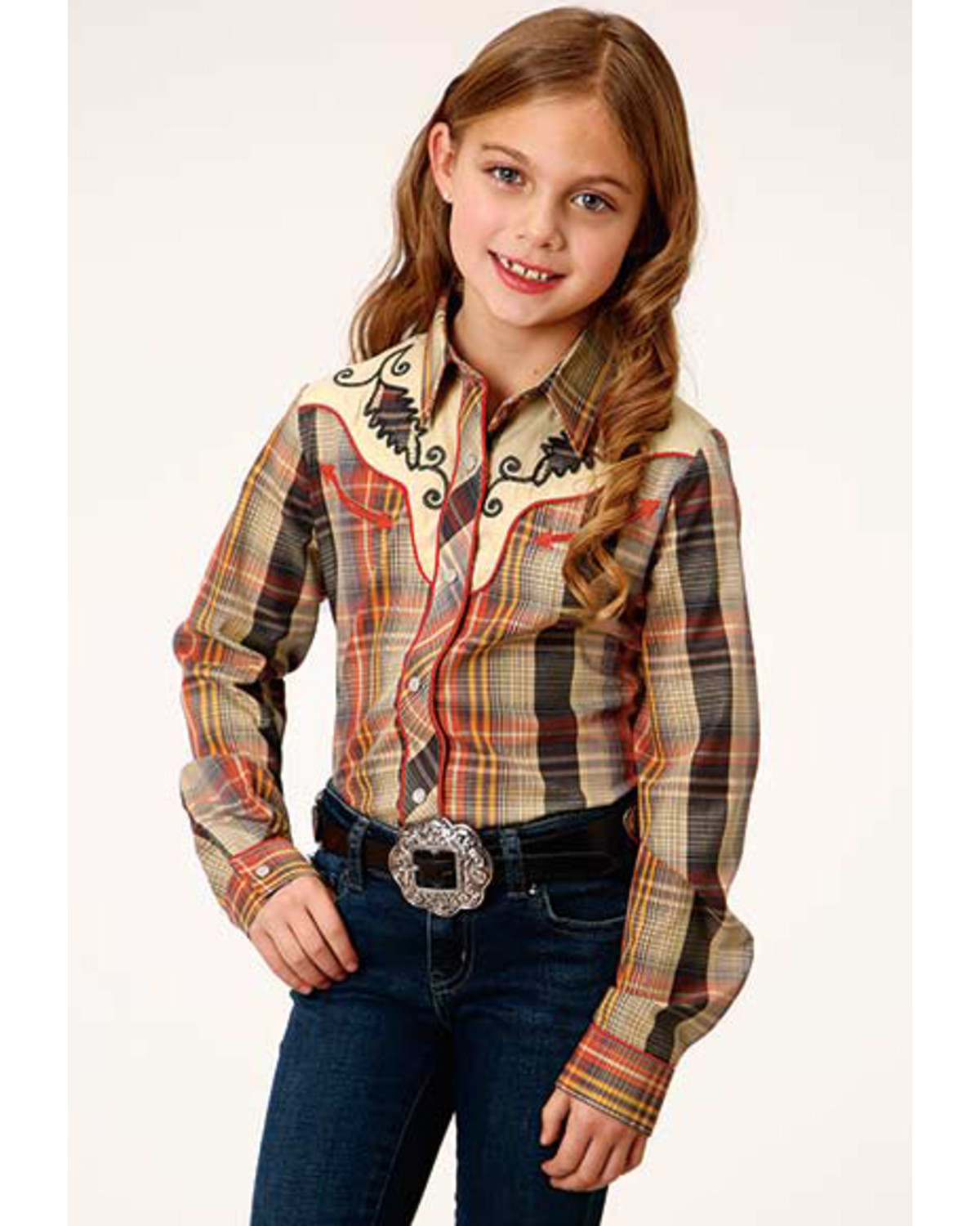 Girls long sleeve western shirts clearance