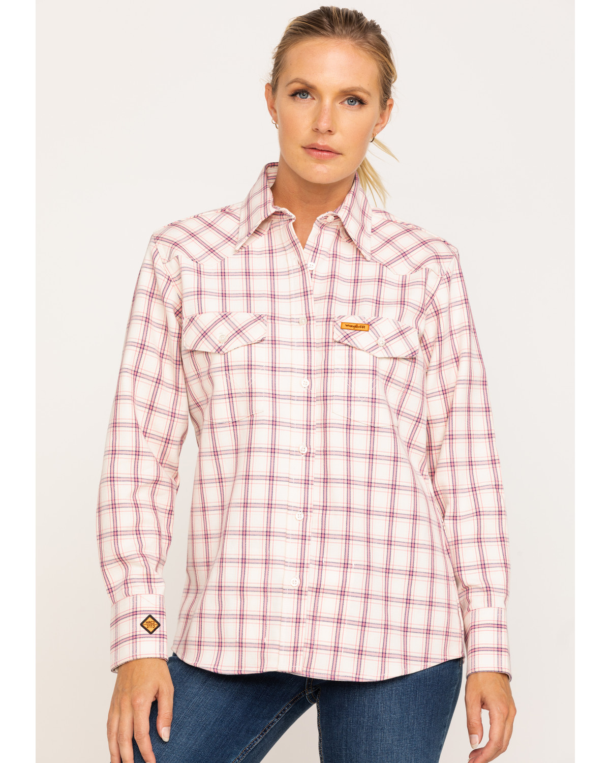 Wrangler Women S Pink Fr Plaid Shirt Sheplers