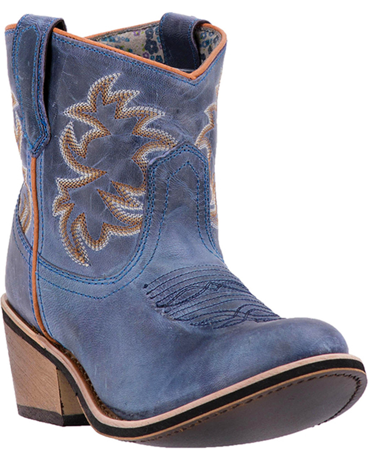 womens navy leather booties