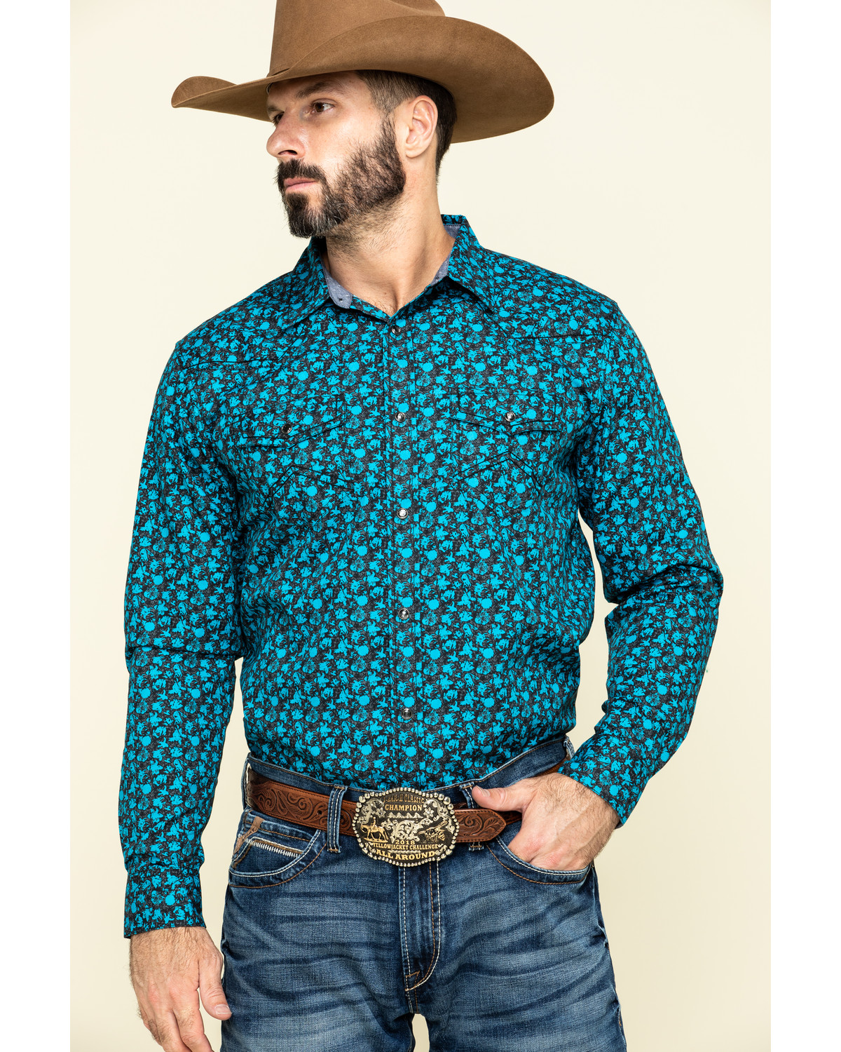 Cody James Men S High Sierra Floral Print Long Sleeve Western