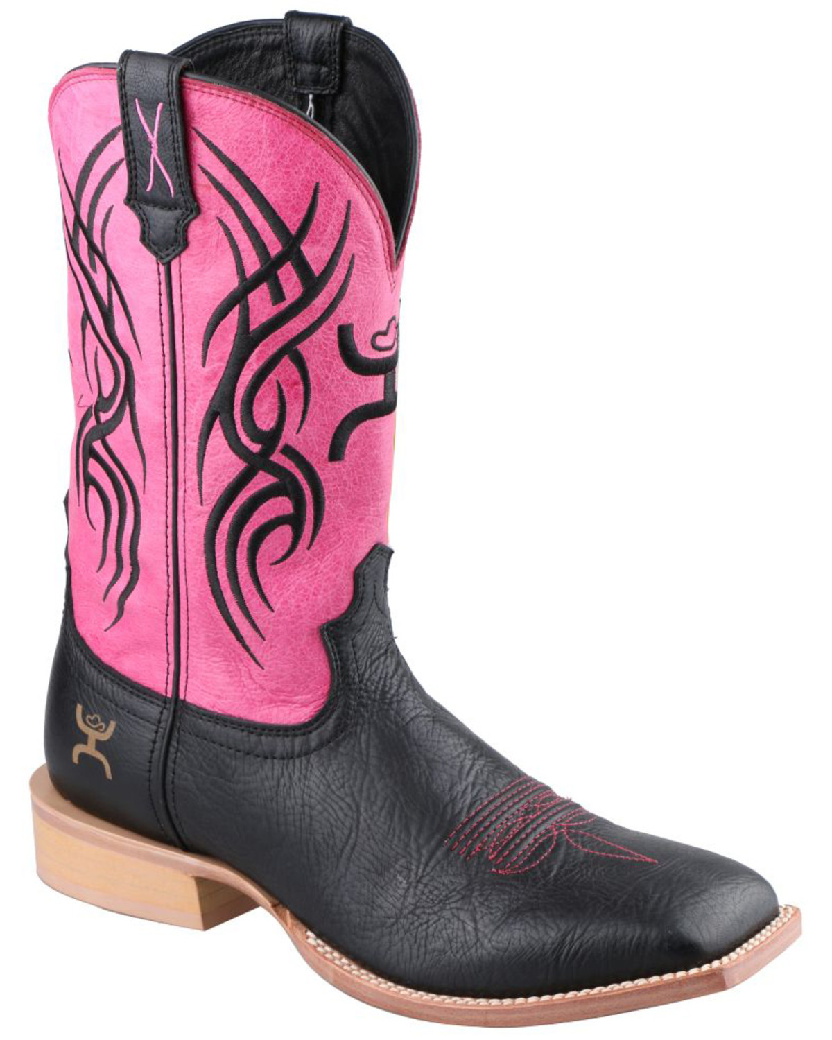 black and pink cowgirl boots