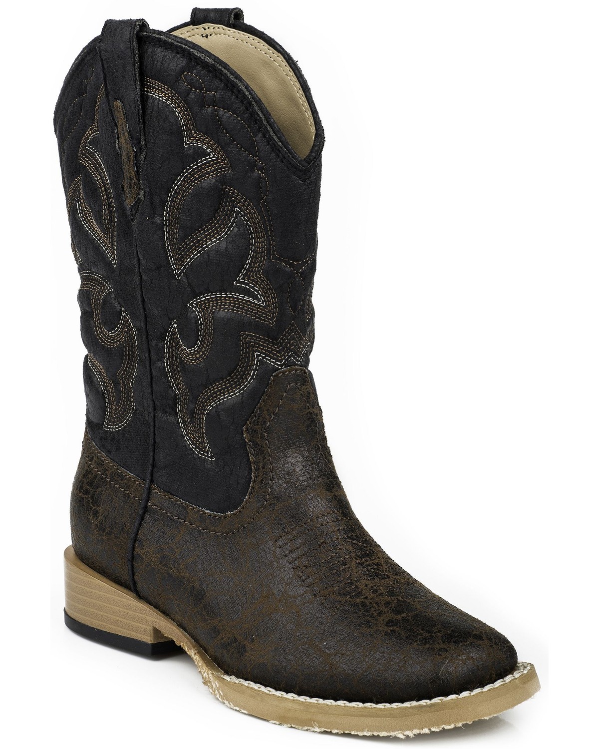 mens black distressed cowboy boots