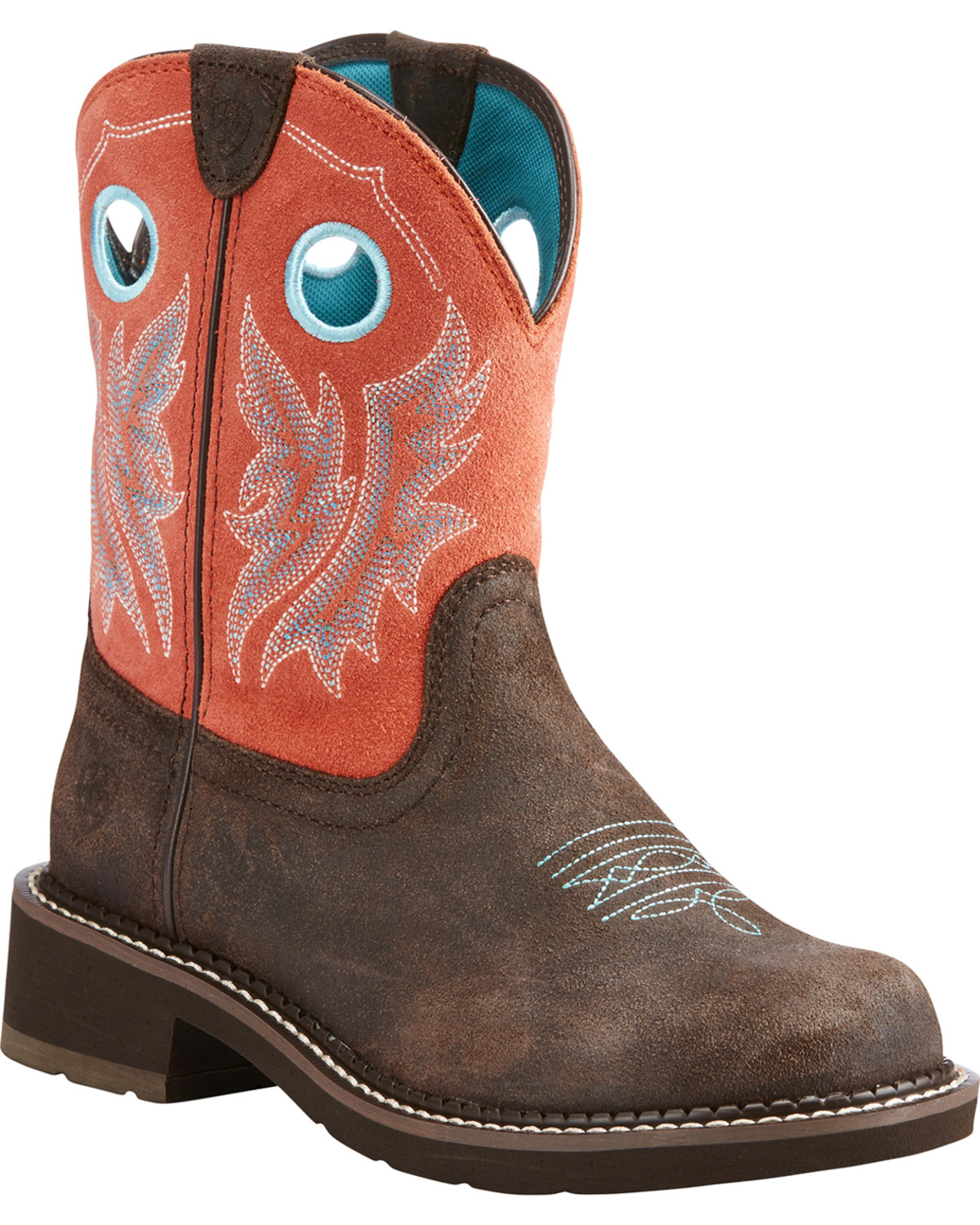 Ariat Women&#39;s Fatbaby Heritage Chocolate Coral Cowgirl Boots - Round Toe | Sheplers