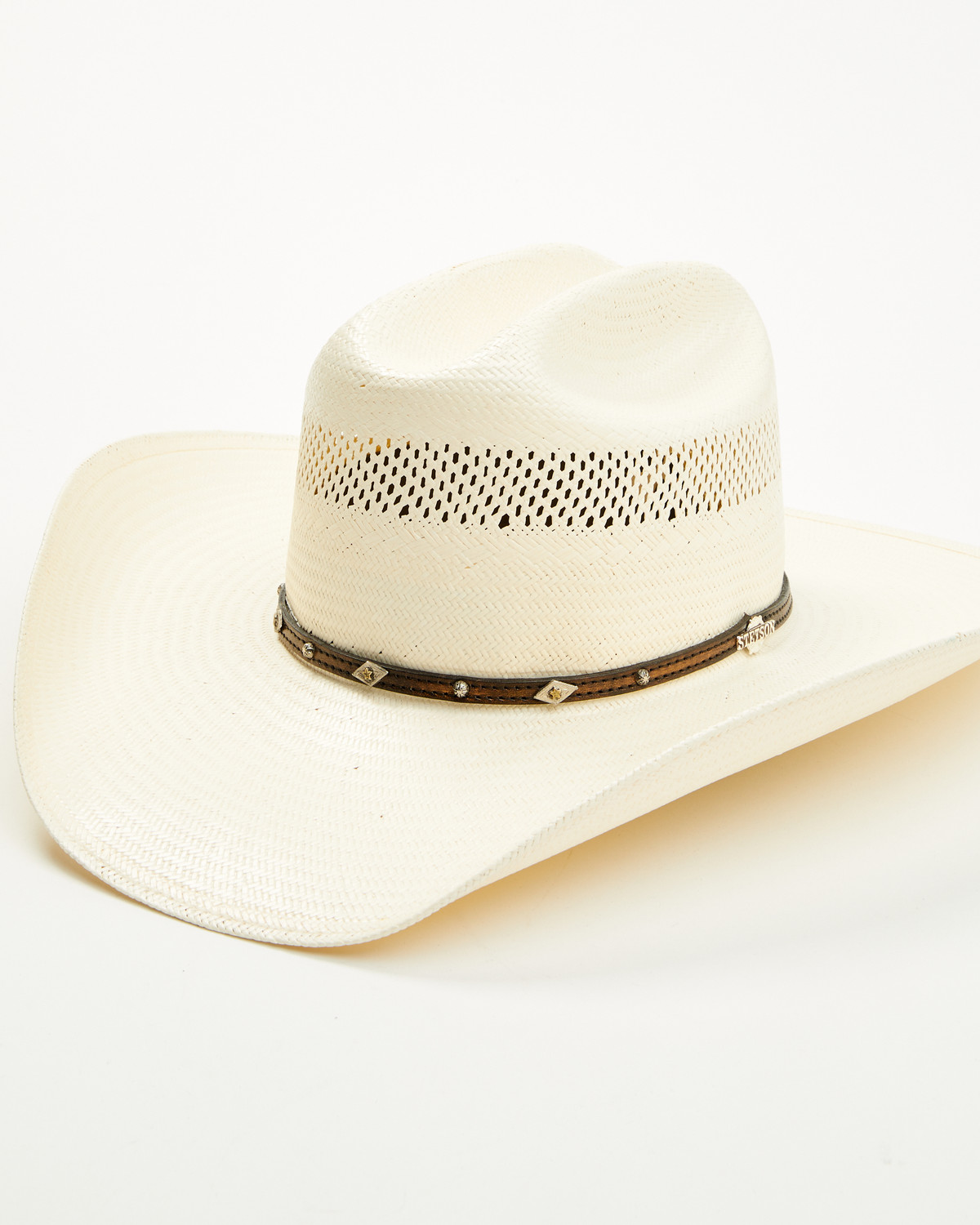 Stetson Men's Lobo 10X Straw AllAround Vent Star Concho Band Cowboy