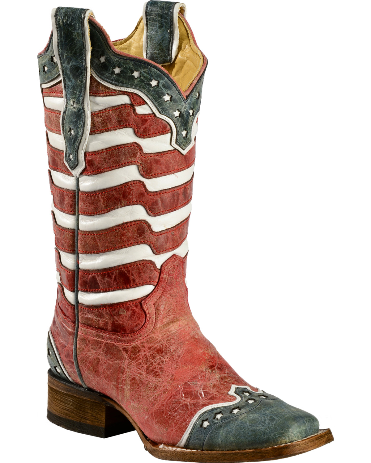 Corral American Flag Distressed Cowgirl Boots - Square Toe | Sheplers