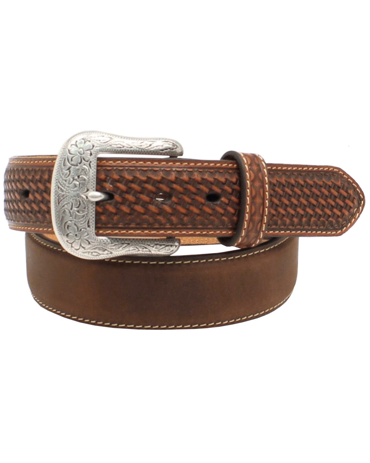 Ariat 1 1/2" Basket Weave Tab Belt Sheplers