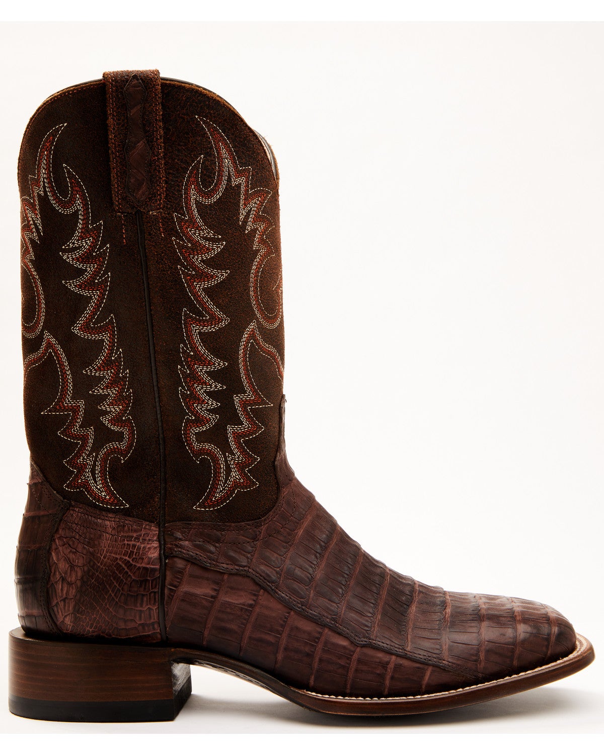 Cody James Men's Grasso Exotic Caiman Skin Western Boots Wide Square