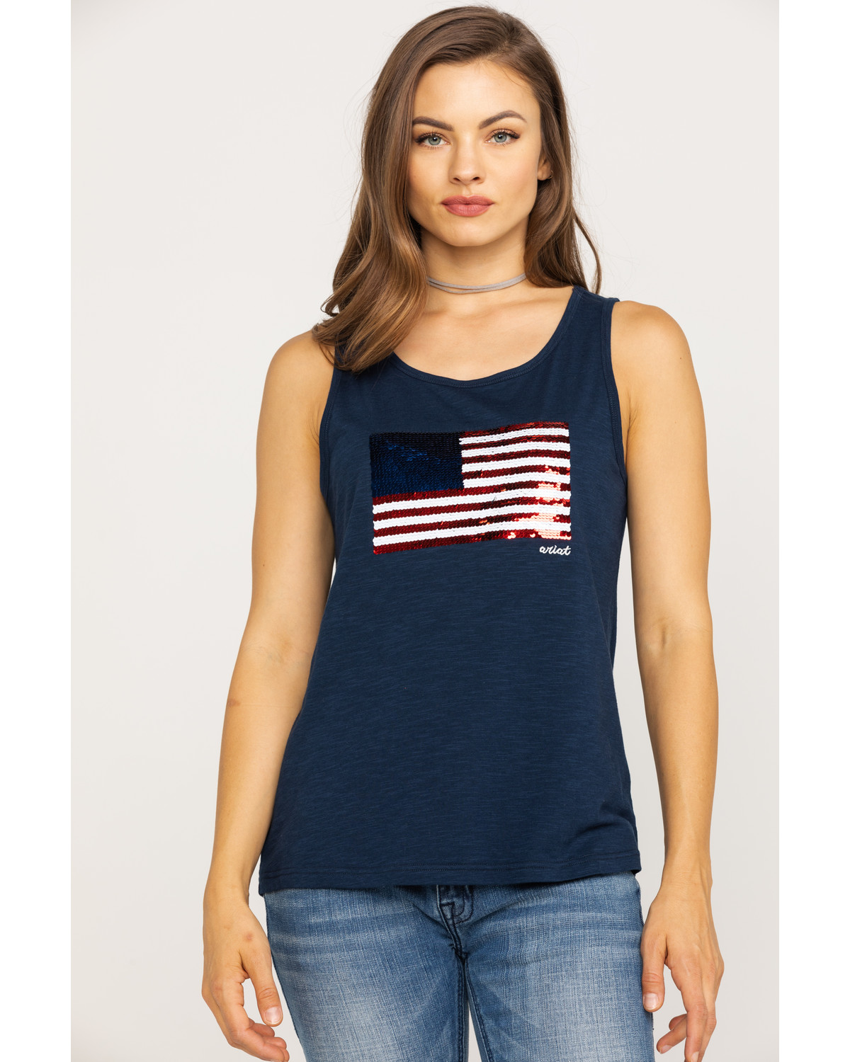 sequin flag shirt