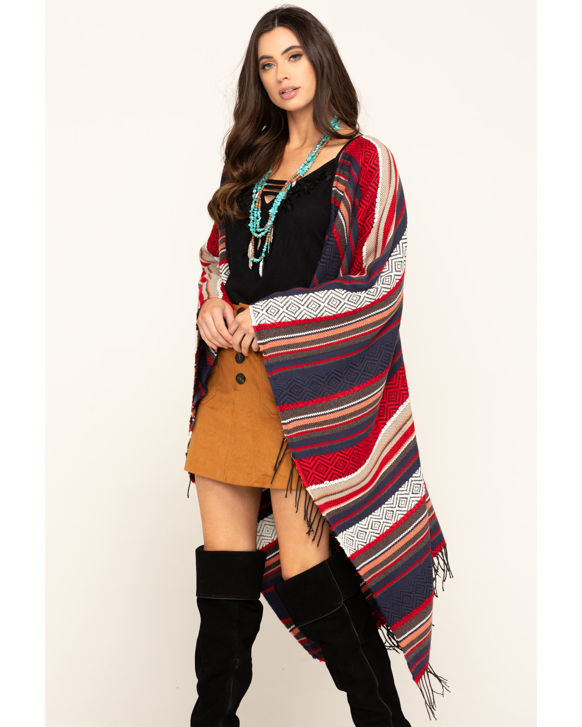 San Diego Hat Co. Women's Jacquard Woven Poncho | Sheplers