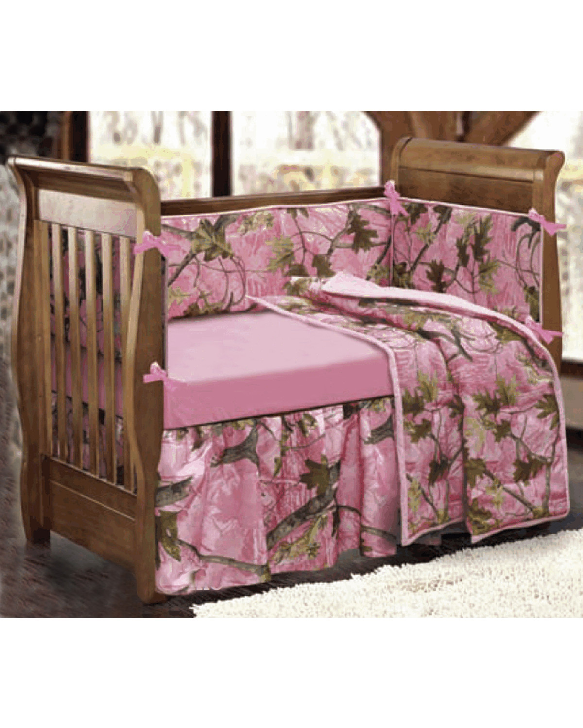 Hiend Accents 4 Piece Pink Camo Crib Set Sheplers