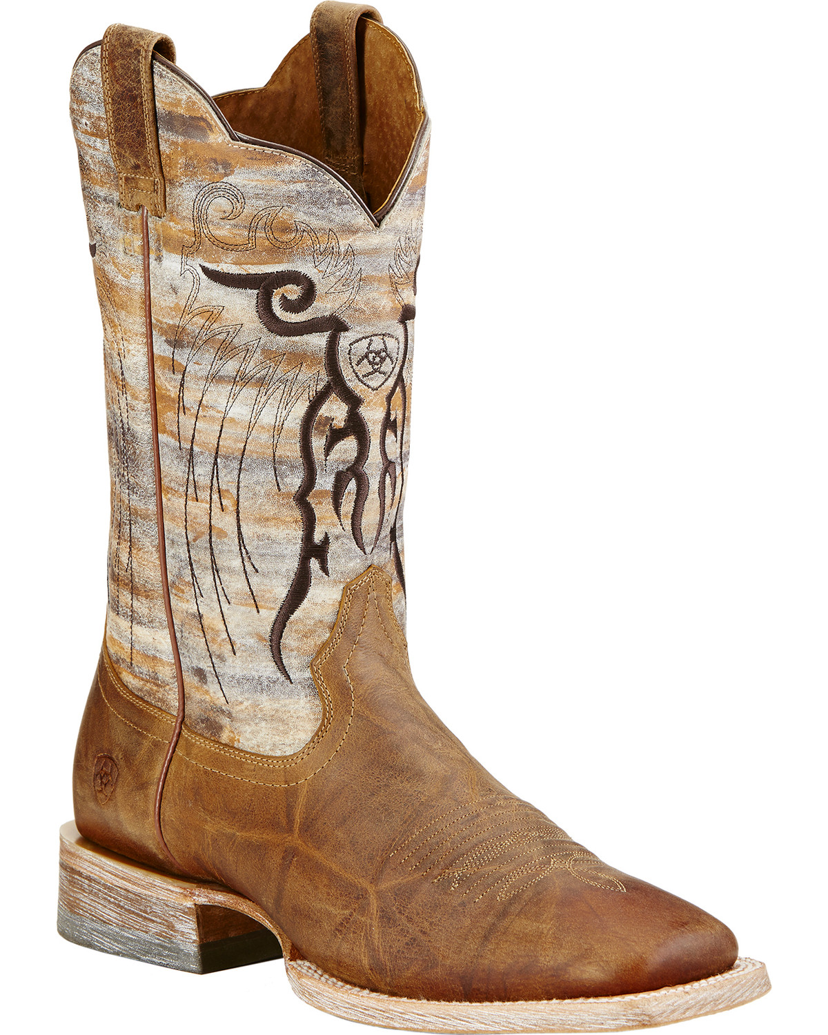 tan square toe cowboy boots