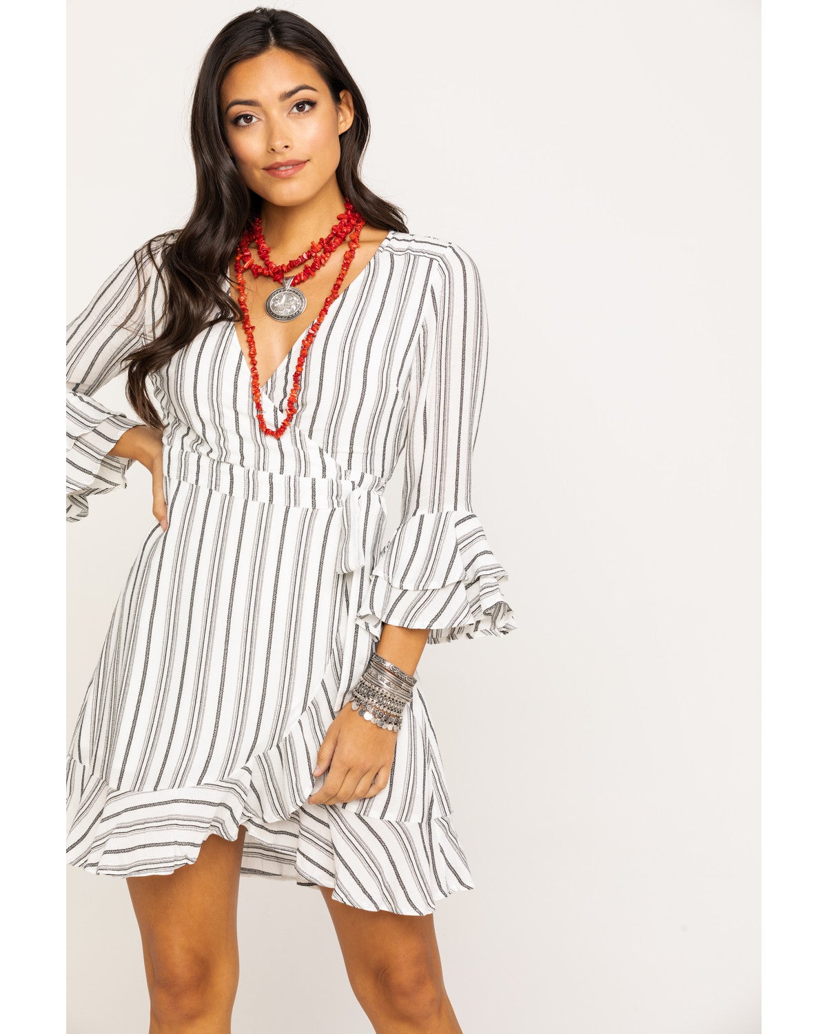surplice wrap dress