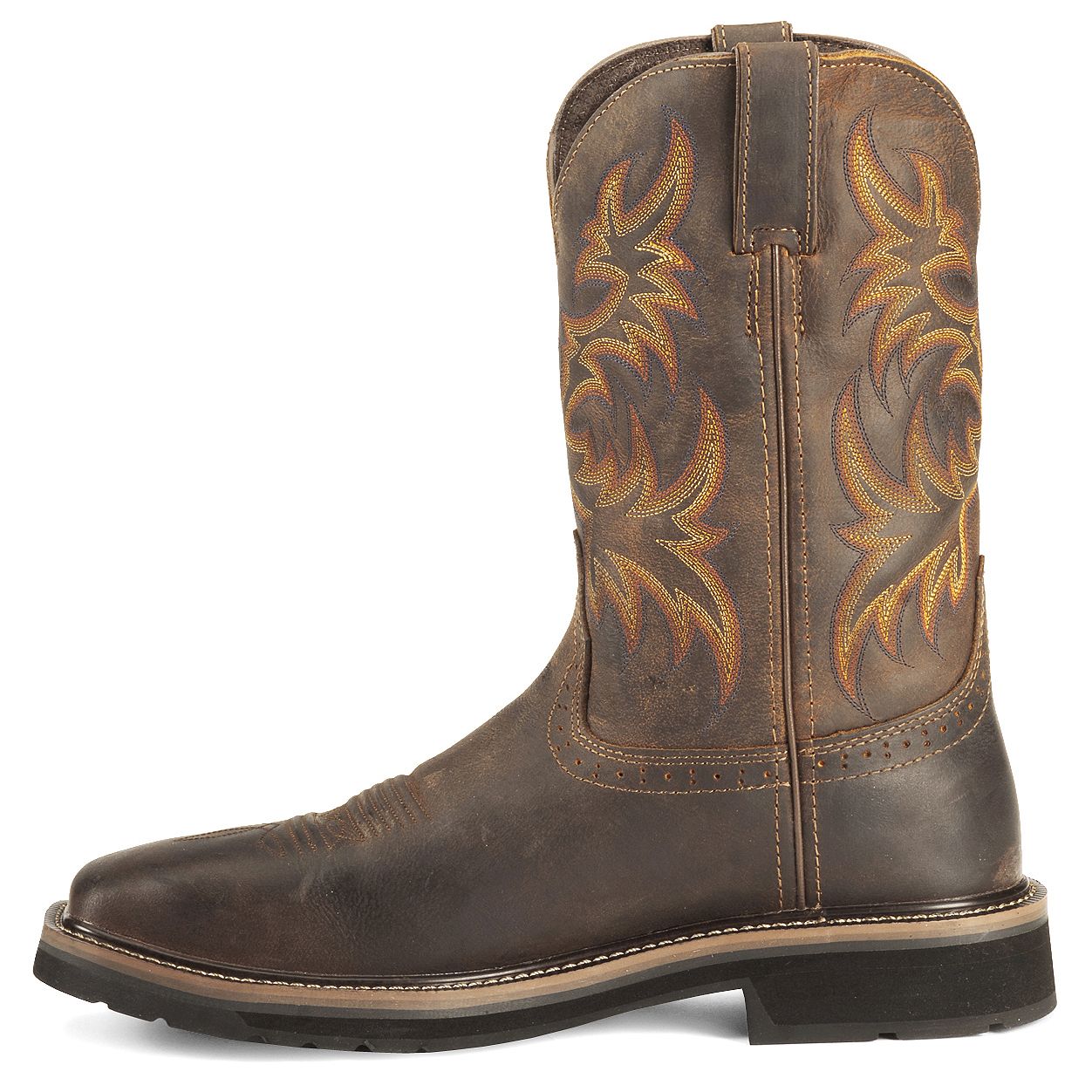 justin men's rugged tan stampede steel toe work boots