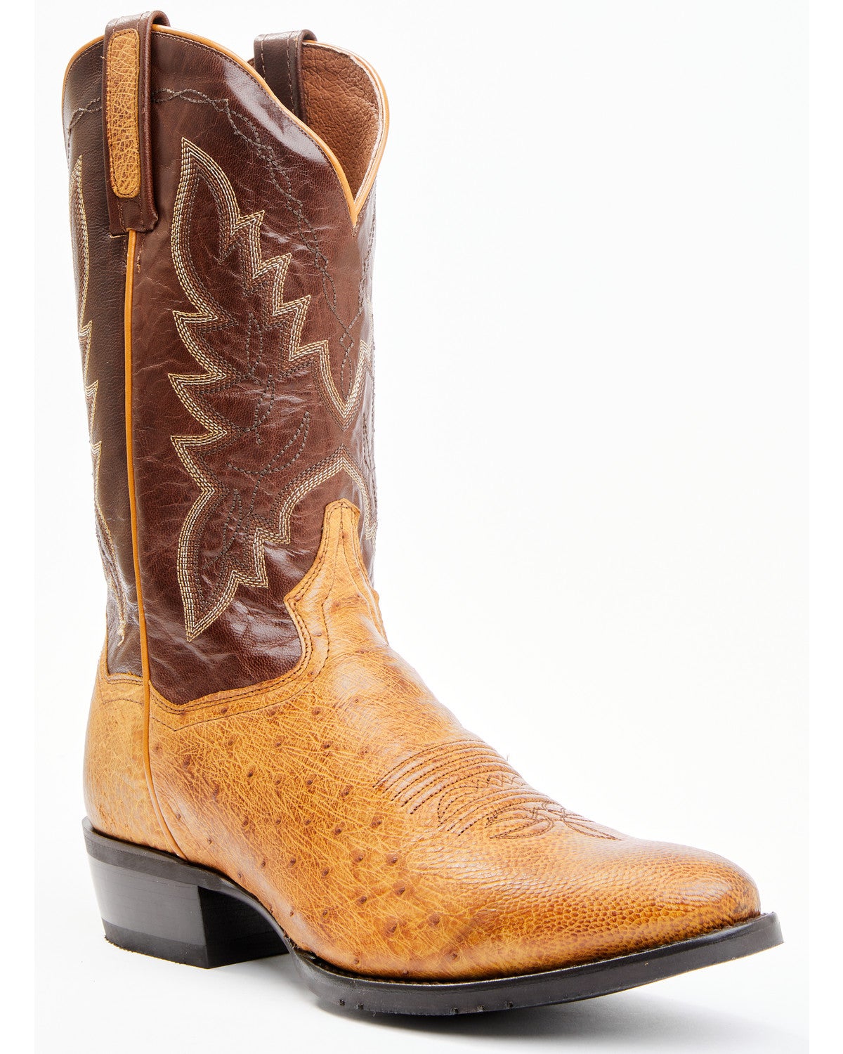 round toe ostrich boots