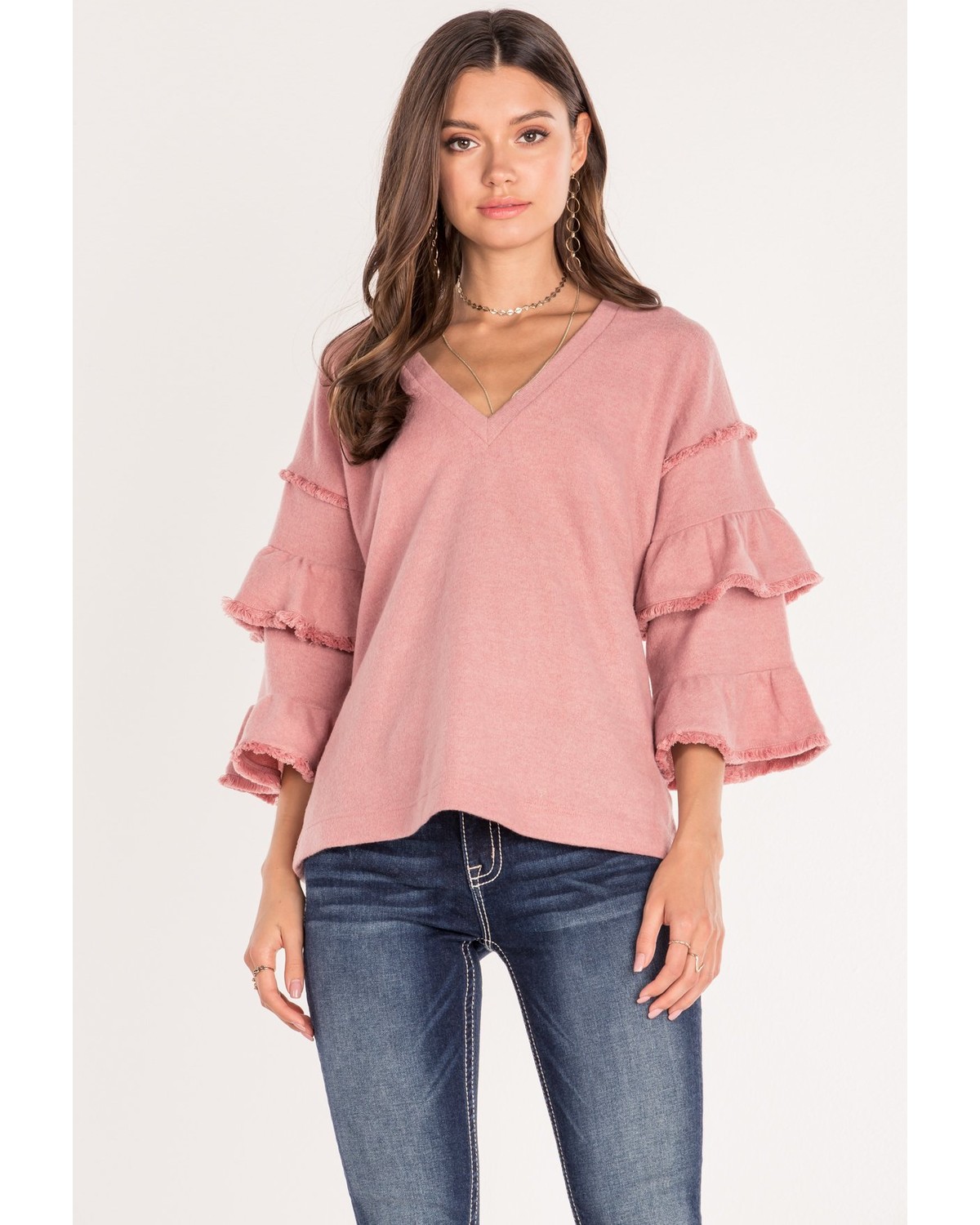 double ruffle sleeve top
