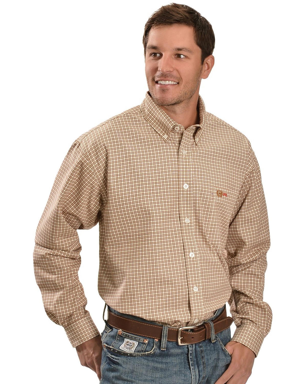 Cinch ® Flame Resistant Brown Plaid Work Shirt | Sheplers