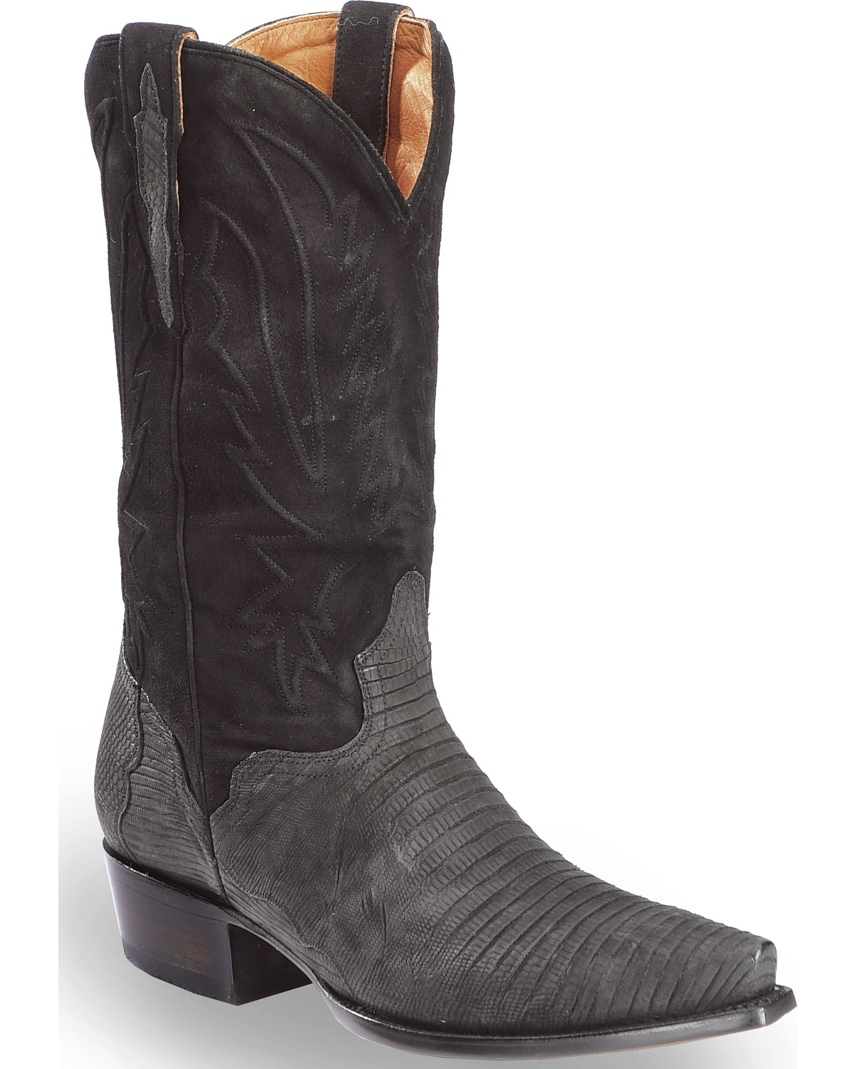 black suede cowboy boots