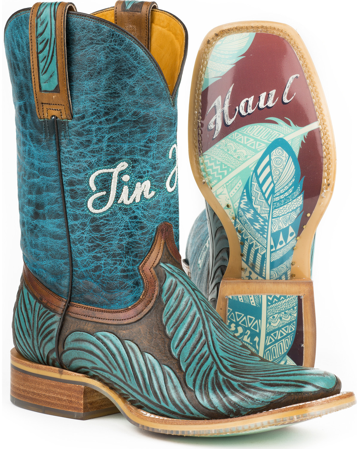 turquoise cowboy boots for women