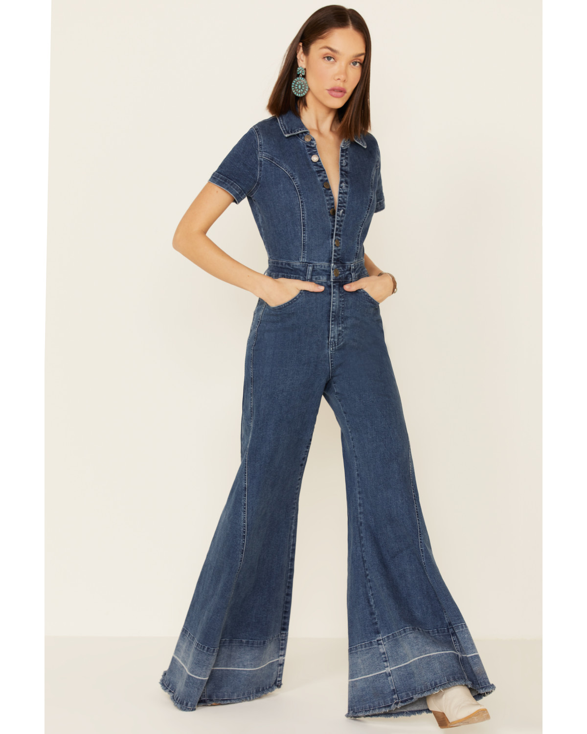 Show me your mumu jean jumpsuit