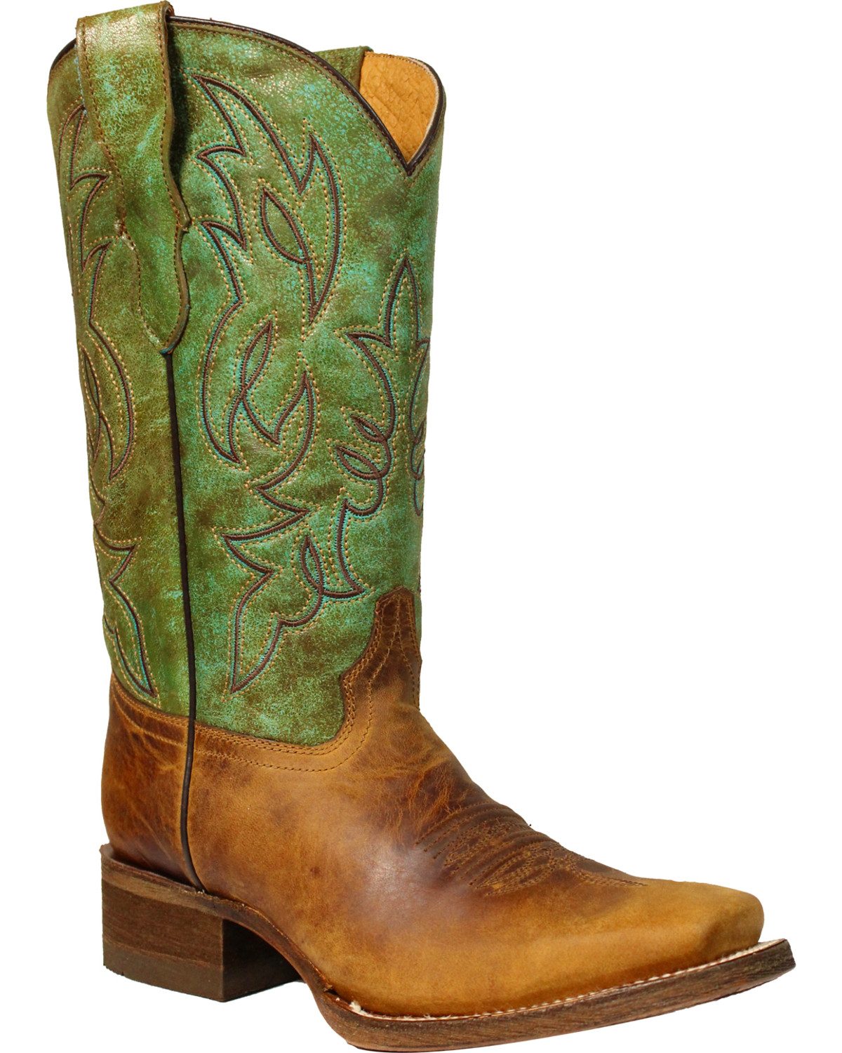green cowboy boots