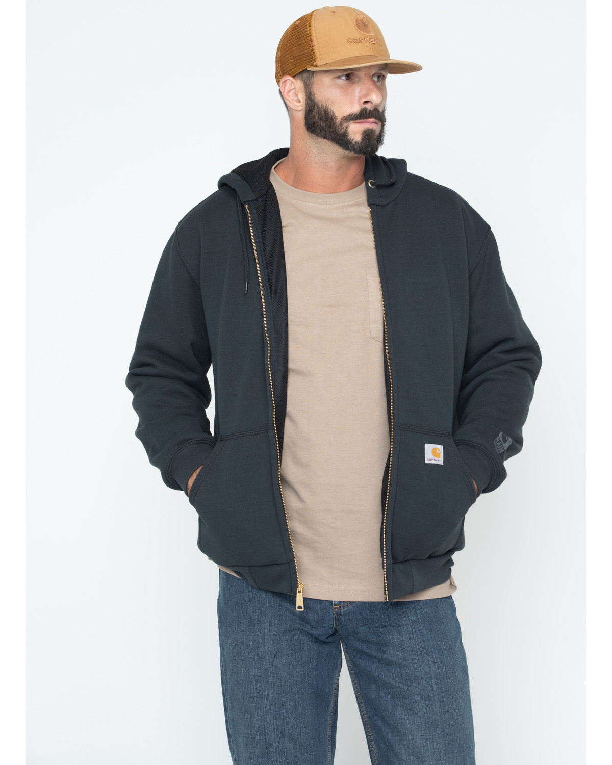 Carhartt Men S Rain Defender Rutland Thermal Lined Hooded Zip Front Work Jacket Sheplers