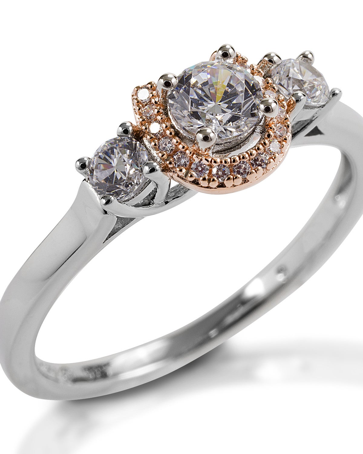 Kelly Herd Women's Small Three Stone Rose 14K Gold Horseshoe Ring