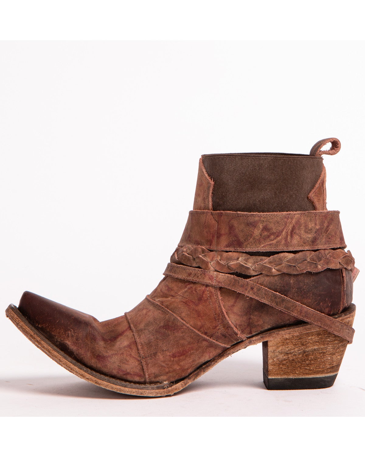 Junk Gypsy by Lane Women's HWY 237 Distressed Wine Ankle Boots Snip